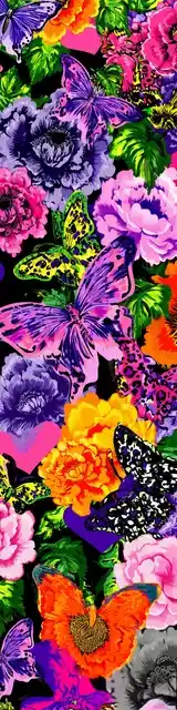 Free flower bookmark featuring a butterfly with super bright floral colors